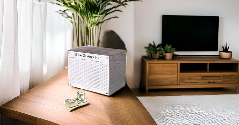 Figfey Piggy Bank for Adults  Bigger Wooden Safe Money Savings Bank Box for Kids  365 Day Wooden Savings jar Must be Broken to Access Money(Gray) - Image 2